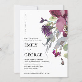 ソフトピープルパープル薄紫フローラカップルのシャワーカード サンキューカード