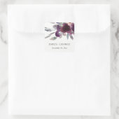 ソフトピープルプル薄紫水彩フローラ結婚ズ スクエアシール (バッグ)