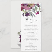 ソフトピープルプル薄紫水彩フローラ結婚ズ メニュー (正面/裏面)