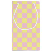 ソフトピ市松模様にックとイエロー スモールペーパーバッグ (裏面)