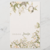 ソフトピ淡い色のックセージクリームボタニカルフローラ | 便箋 (正面)