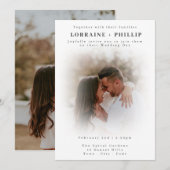 ソフトフェードロマンチックなフルフォトミニマル結婚リスト 招待状 (正面/裏面)