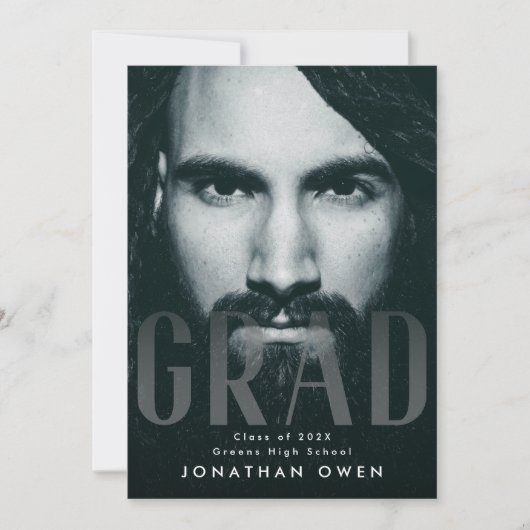 ソフトフェード大きなGRADスクリプモダントの写真 案内状 (正面)