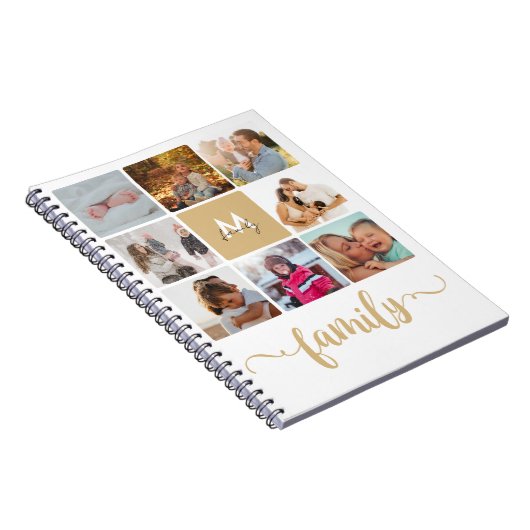 ソフトフォトコラージュインスパイアの家族日記モノグラム ノートブック (右側)