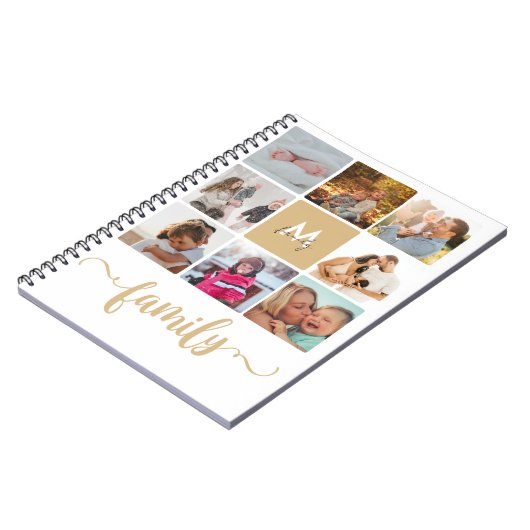 ソフトフォトコラージュインスパイアの家族日記モノグラム ノートブック (左側)