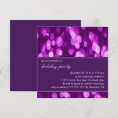 ソフトフォーカスのホリデーパーティー招待状（パープル2） 招待状 (正面/裏面)