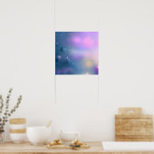 ソフトフォーカスブルーと紫の背景 ポスター (キッチン)