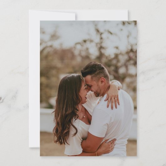 ソフトフォーカス写真の保存日付 招待状 (裏面)