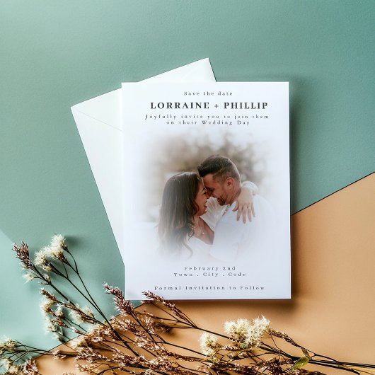 ソフトフォーカス写真の保存日付 招待状