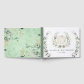 ソフトフォール パンプキン グリーン ゴールド ニュートラル ベイビー ゲストブック (全面)