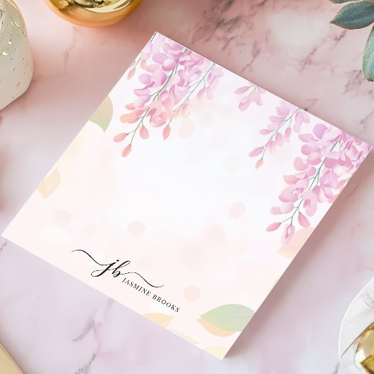 ソフトフジテリア水彩フローラ パーソナライズされた ノートパッド