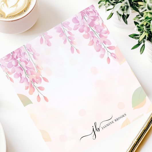 ソフトフジテリア水彩フローラ パーソナライズされた ノートパッド