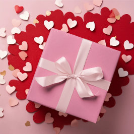 ソフトフラミンゴピンクの包装紙転が ラッピングペーパー