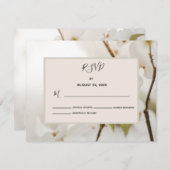 ソフトフローラウェディングRSVP応答カード 出欠カード (正面/裏面)
