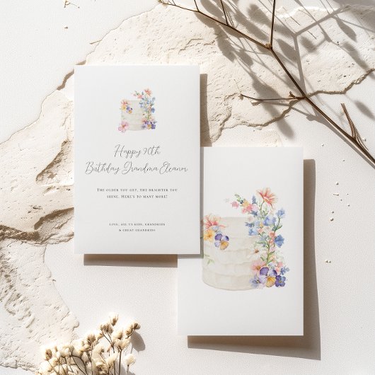 ソフトフローラケーキ誕生日 カード