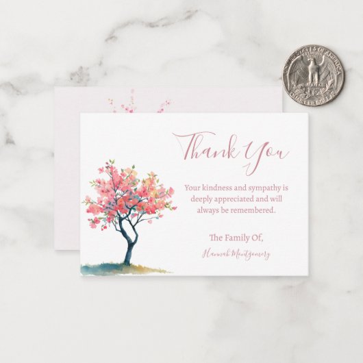 ソフトフローラコテージ悔やみや弔慰サンキューカード ノートカード (正面/裏面インサイチュ)