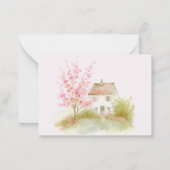 ソフトフローラコテージ悔やみや弔慰サンキューカード ノートカード (裏面)