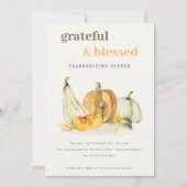 ソフトフローラパンプキンサンクスギビングディナー招待状 シーズンカード (正面)