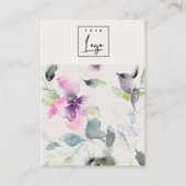 ソフトフローラピンクパープルロゴネックレスバンドホルダー 名刺 (正面)