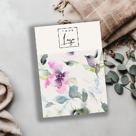 ソフトフローラピンクパープルロゴネックレスバンドホルダー 名刺