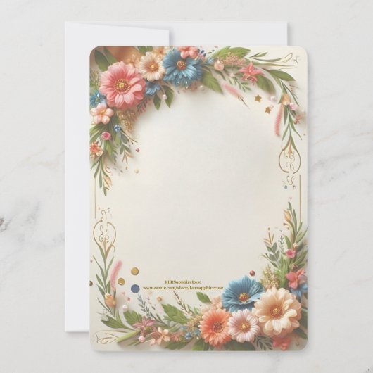 ソフトフローラフレーム卒業パーティ招待状 招待状 (裏面)