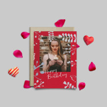 ソフトフローラフレーム誕生日カード