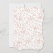 ソフトフローラホイルムスクピンクベビーシャワー 招待状 (裏面)