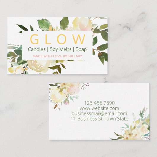 ソフトフローラロウソク豆溶石鹸及びDIY船 名刺 (正面/裏面)