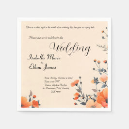 ソフトフローラロミッチ結婚式招待状デザイン スタンダードカクテルナプキン