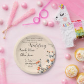 ソフトフローラロミッチ結婚式招待状デザイン ペーパープレート (パーティー)