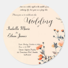 ソフトフローラロミッチ結婚式招待状デザイン ラウンドシール