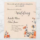 ソフトフローラロミッチ結婚式招待状デザイン ワインラベル (シングルラベル)