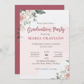 ソフトフローラ卒業パーティー招待状 招待状 (正面/裏面)