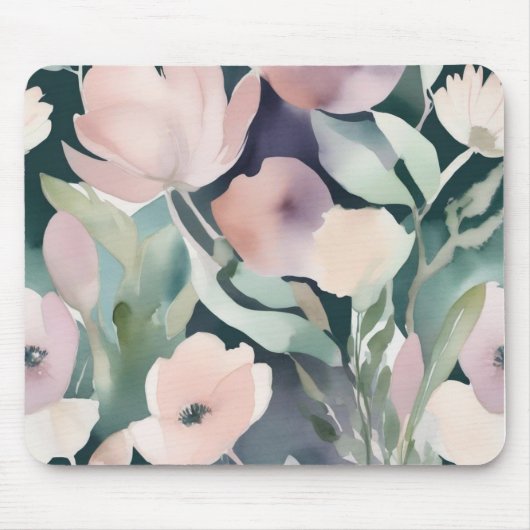 ソフトフローラ抽象芸術フラワーマウスパッド マウスパッド (正面)