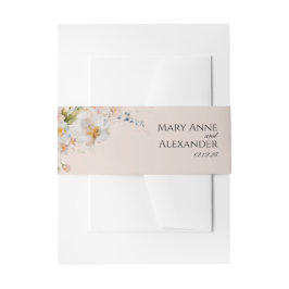 ソフトフローラ春の結婚式ベリーバンドラップ 招待状ベリーバンド