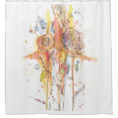 ソフトフローラ水彩シャワーカーテン シャワーカーテン (正面)