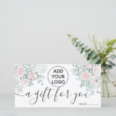 ソフトフローラ水色ピンクのロゴギフト券 (スタンド正面)