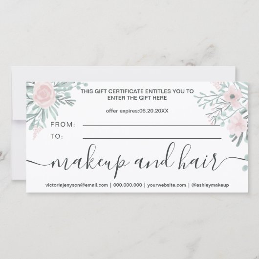 ソフトフローラ水色ピンクのロゴギフト券 (裏面)