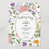 ソフトフローラ誕生日 招待状 (正面/裏面)