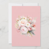 ソフトフローラ赤面ピンクリーフ結婚ズ 招待状 (裏面)