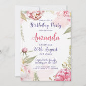 ソフトフローラ開花誕生祝い 招待状 (正面)