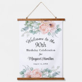 ソフトフローラ90誕生祝い 吊り下げ型タペストリー (正面)