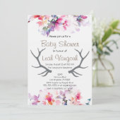 ソフトフローラ&アントラーベビーシャワー招待状 招待状 (スタンド正面)