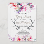 ソフトフローラ&アントラーベビーシャワー招待状 招待状 (正面/裏面)