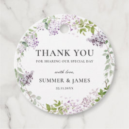 ソフトフード薄紫パープルフローラ結婚ズサンキュー フェイバータグ