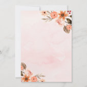  ソフトブラウンとクリームのルスティック フローラル フォト 招待状 (裏面)