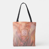 ソフトブラウンとピンクフェザー トートバッグ (裏面)