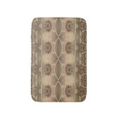 ソフトブラウンと桃を有するデザイナーフローラマット バスマット (正面縦)