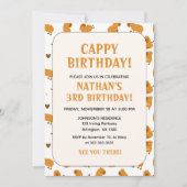 ソフトブラウンキャピバラキッズおもしろいキャピー誕生日 招待状 (正面)