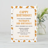 ソフトブラウンキャピバラキッズおもしろいキャピー誕生日 招待状 (スタンド正面)